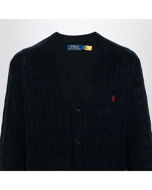 Polo Ralph Lauren Blue Cableknit Cotton Cardigan for men