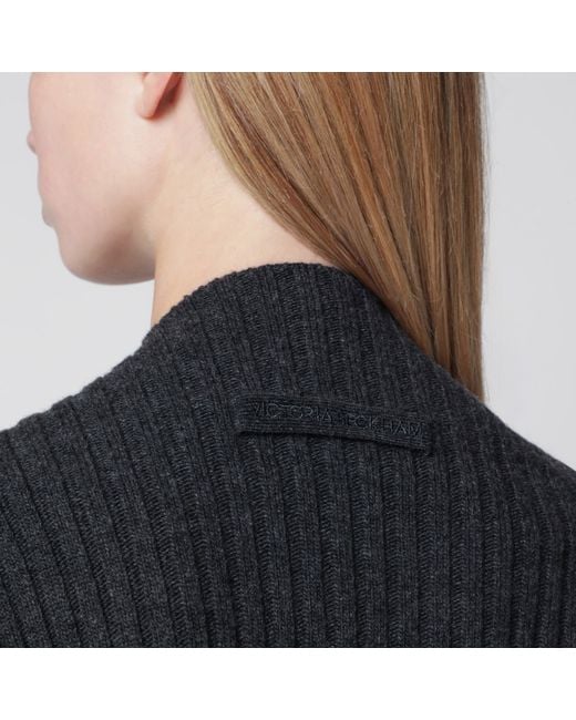 Victoria Beckham Black Ribbed Sweater