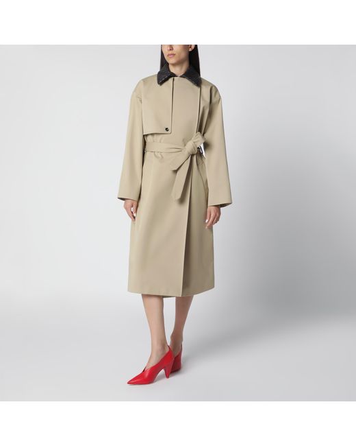 Bottega Veneta Natural Sahara Cotton Trench Coat