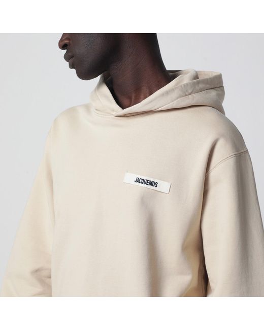 Jacquemus Natural Sweatshirt With Grosgrain Logo for men