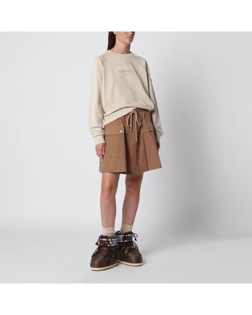 Moncler Brown Light Cotton-Blend Skirt