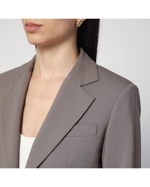 Erika Cavallini Semi Couture Gray Single-Breasted Jacket