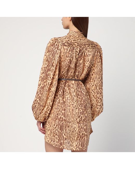 Zimmermann Brown Leopard Print Short Dress