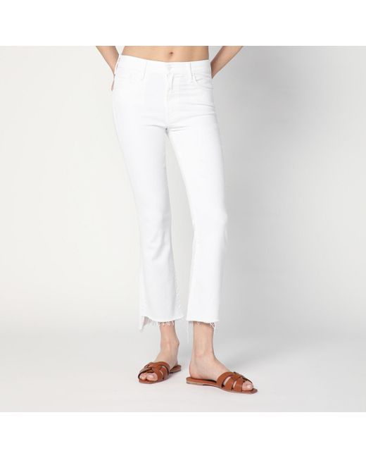 Mother White The Insider Crop Step Fray Jeans