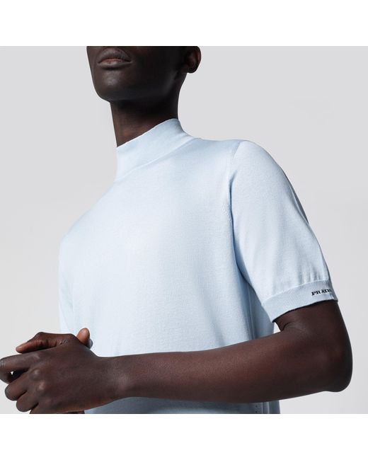 Prada White Short-Sleeve Cotton Top for men