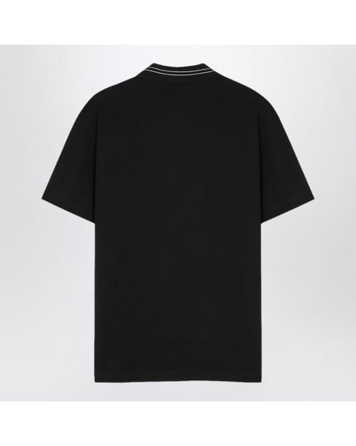 Versace Black Polo Shirt With Medusa Embroidery for men