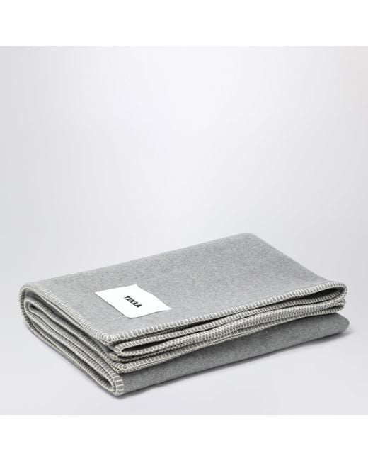 Tekla Gray Lambswool Blanket for men