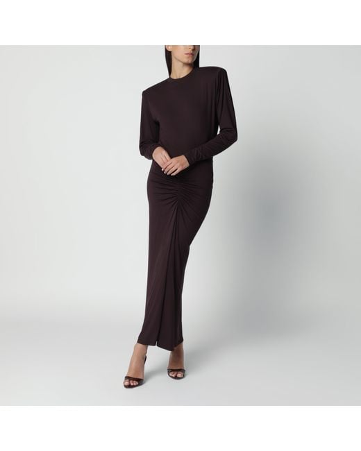 ANDAMANE Black Rouge Noir Maxi Dress With Waist Draping