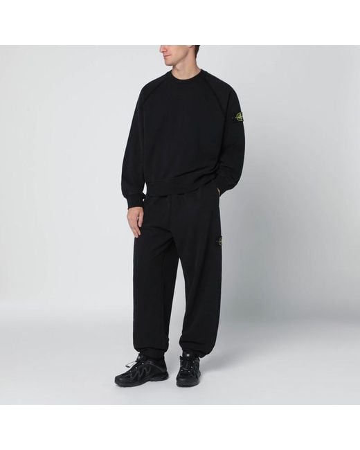 Stone Island Übergroßes Schwarzes Sweatshirt Mit Rundhalsausschnitt in Black für Herren
