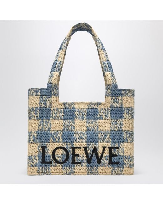 【LOEWE】Medium Logo Font Tote Bag in Raffia - Natural Buy Loewe Font Tote Medium raffia bag at the Park Avenue