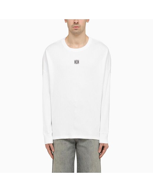 Loewe White Long-sleeved T-shirt With Anagram for men