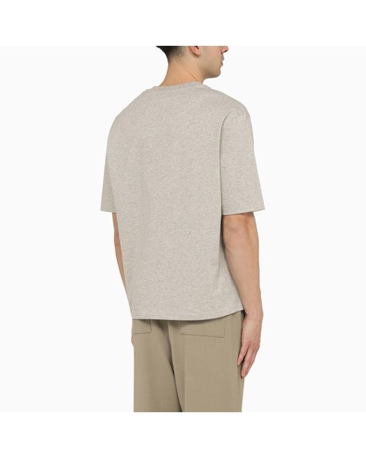 AMI Gray Ami De Coeur Ash Grey Oversize T Shirt for men