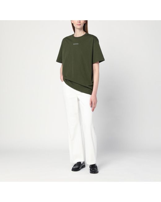 Gucci White Short Flare Trousers