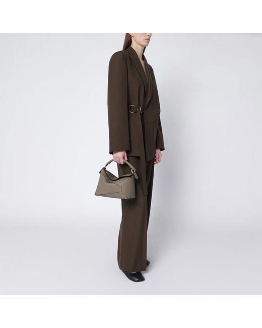 Petit Sac Puzzle Edge Couleur Taupe Loewe en coloris Metallic