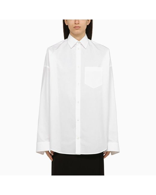 Balenciaga White Cotton Shirt With Logo