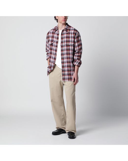 DSquared² Red Long-Sleeve Plaid Shirt for men