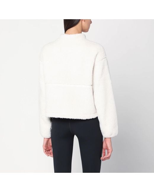 The North Face White Cropped Zip-Up Fleece