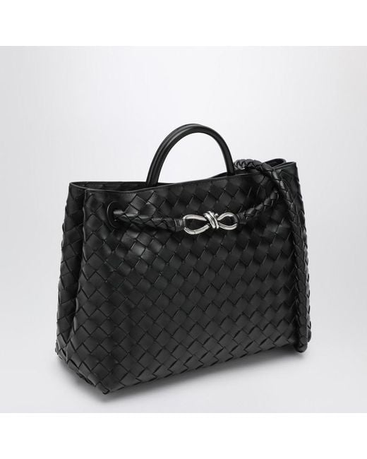 Borsa andiamo media nera di Bottega Veneta in Black