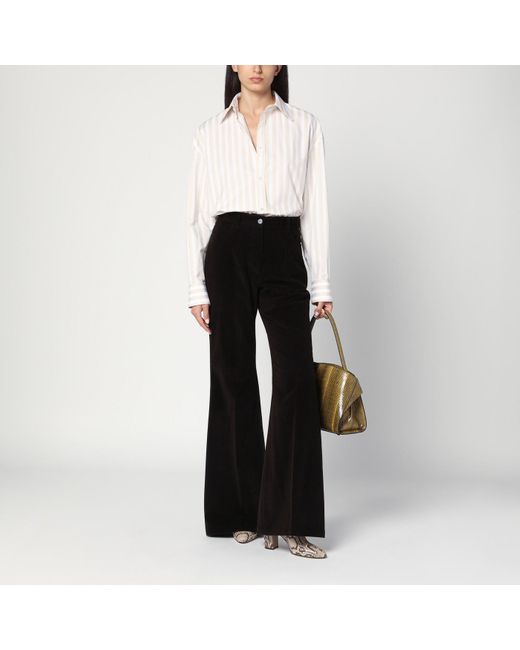 Ferragamo Black Espresso Flared Pants
