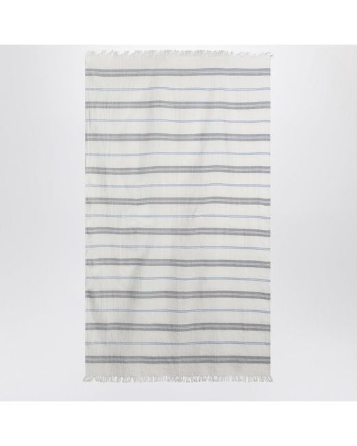 Tekla Gray Beach Towel With Striped Pattern for men