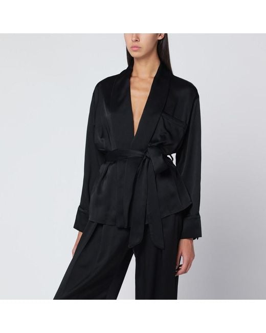 Victoria Beckham Black Pyjama Blouse
