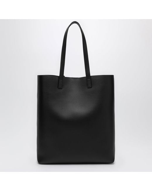 Saint Laurent Black Bold Leather Shopping Bag for men