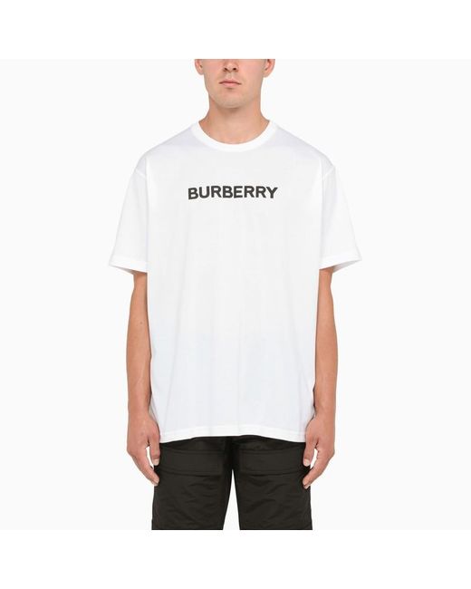 Burberry Cotton Oversize T-shirt With Lettering Logo in White for Men ...
