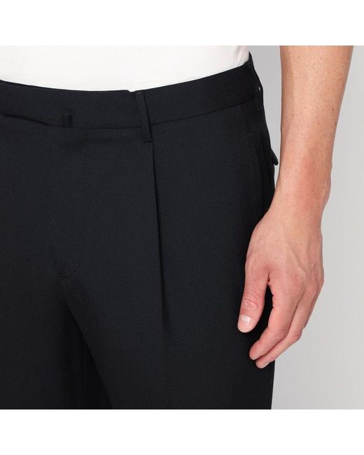 Pantalone in lana di Santaniello in Black da Uomo