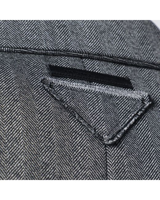 Prada Gray Single-Breasted Wool Coat for men