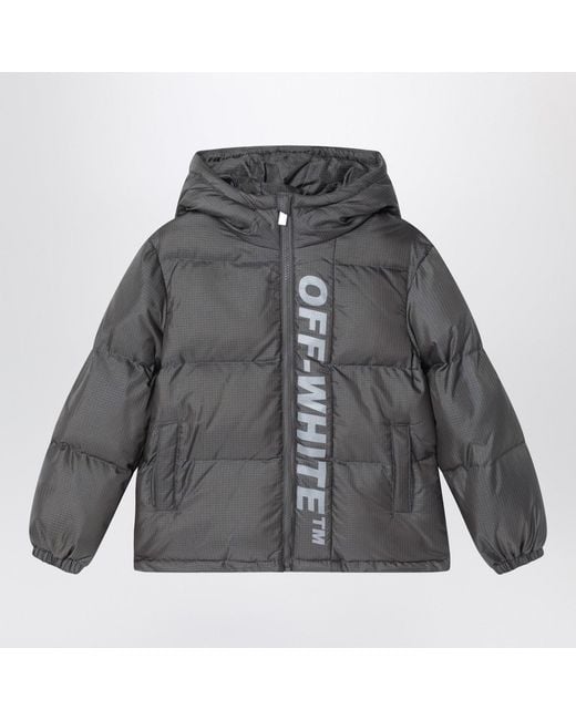 Off-White c/o Virgil Abloh Gray Dark Ripstop Nylon Puffer Jacket