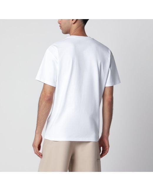 Givenchy White T-Shirt With Logo Embroidery for men