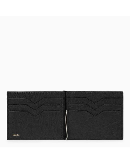 Valextra Black Grip Wallet In Grained Leather for men