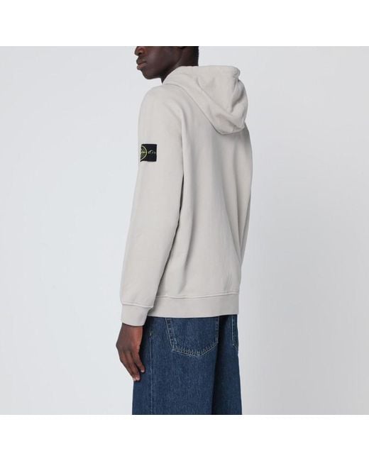 Stone Island Gray Pearl Zip Sweatshirt for men