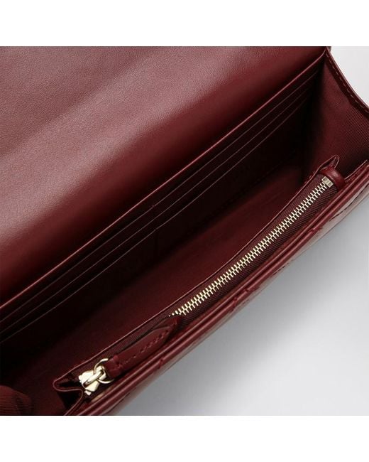 Gucci Red Gg Marmont Wallet Anchor With Chain