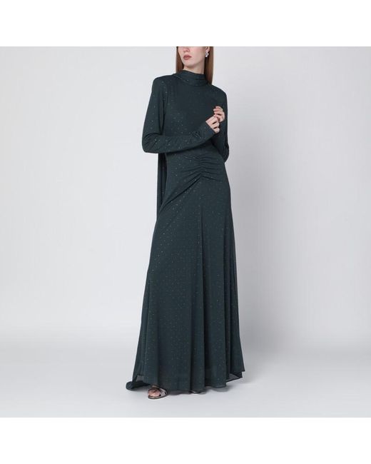 ROTATE BIRGER CHRISTENSEN Blue Long Dress With Rhinestones