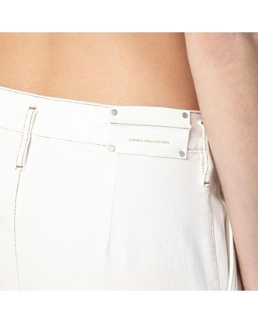 Pantaloni ampi bianchi in cotone di Dries Van Noten in White