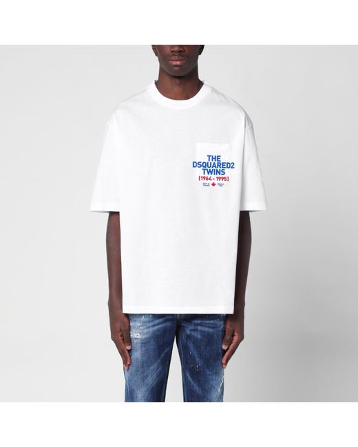 DSquared² White Cotton T-shirt With Logo for men