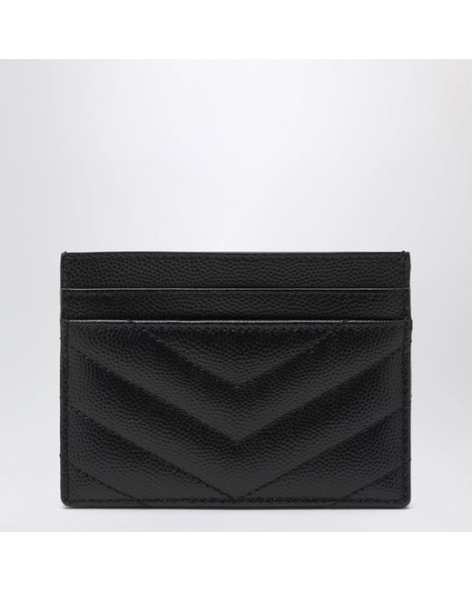 Saint Laurent Black Cassandre Matelassé Card Holder