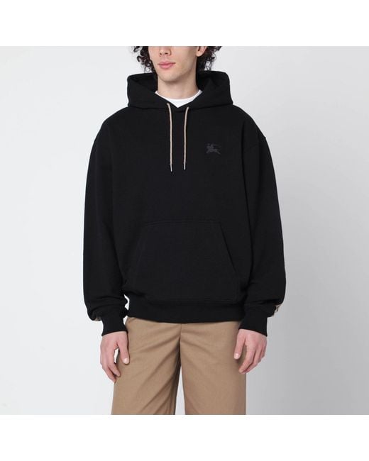 Burberry Black Sweatshirt With Checkpattern Inserts for men