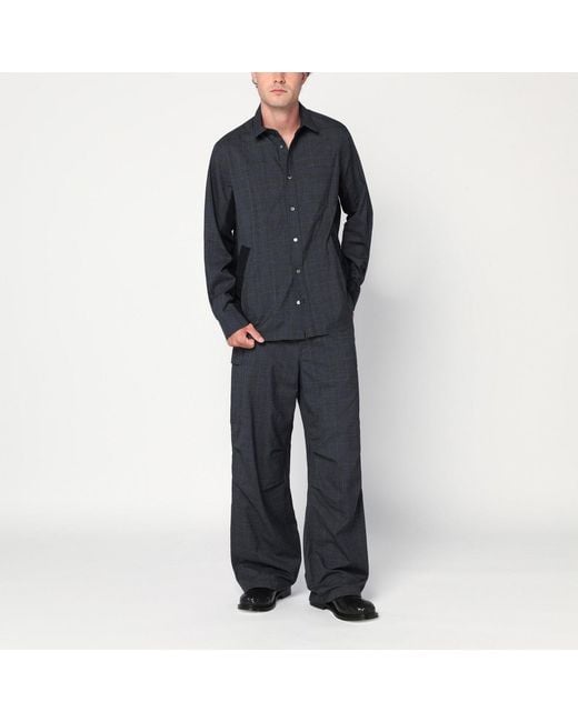 Sacai Blue Plaid Wool Shirt Jacket for men