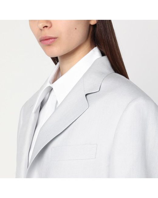 Tagliatore Gray Light Single-Breasted Linen Jacket