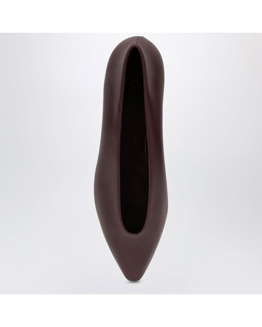 Loro Piana Brown 'Rebecca' Leather Ballet Flats