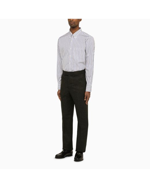 Thom Browne Navy/white Striped Poplin Shirt for men
