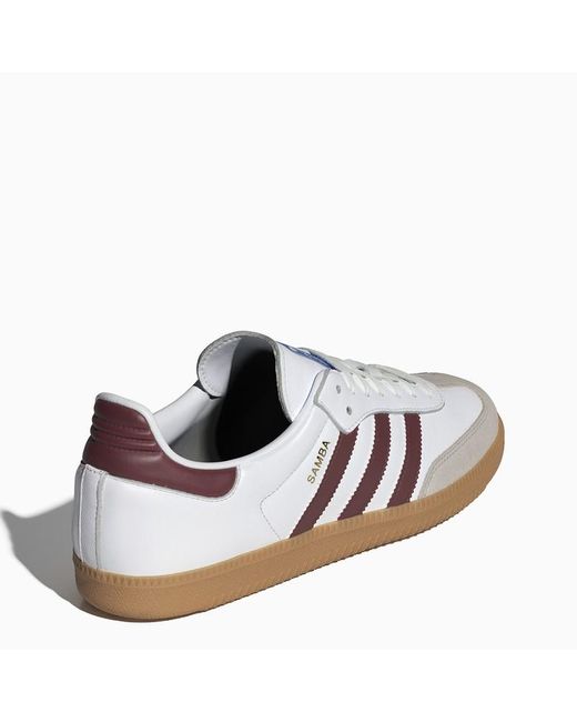 Sneaker bassa samba og bianca/borgogna di Adidas Originals in White da Uomo