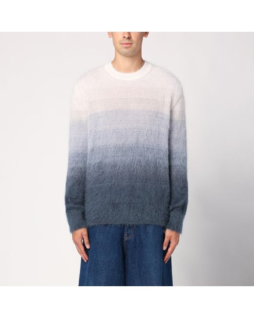 Off-White c/o Virgil Abloh Shaded Jumper In Mohair Blend in Blue Off-White c/o Virgil Abloh Shaded Jumper In Mohair Blend in Blue