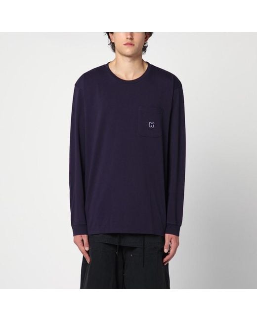 Needles Blue Long Sleeved T-Shirt for men
