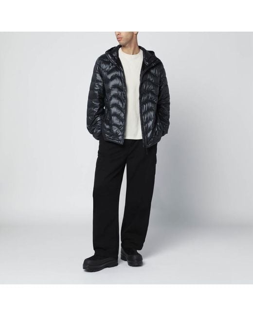 Purple Mountain Observatory Black Waves Hooded Puffer Jacket for men