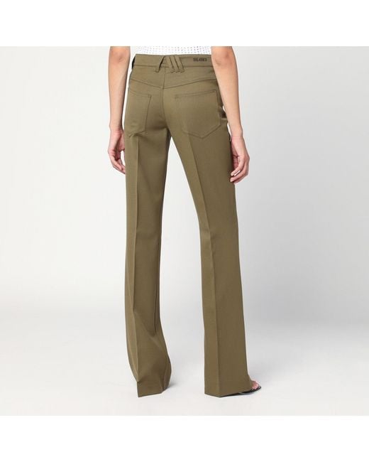 The Attico Green Military Wool Gabardine Trousers