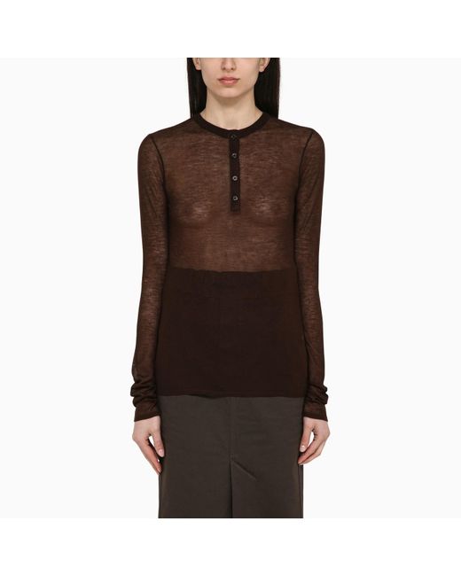 Saint Laurent Brown Hanley Sweater In Wool Blend