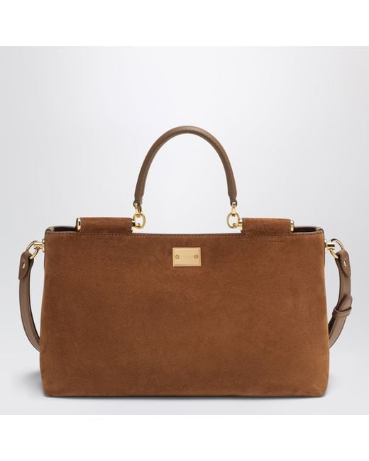 Dolce & Gabbana Brown Medium Vittoria Suede Bag